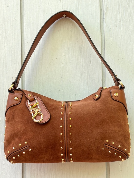 NWT Michael Kors Studded Suede Astor Shoulder Bag